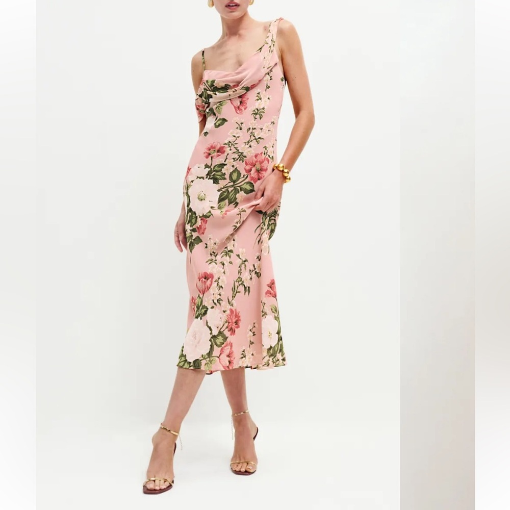 Reformation Petites Reya Dress Rose Garden - Size 2P